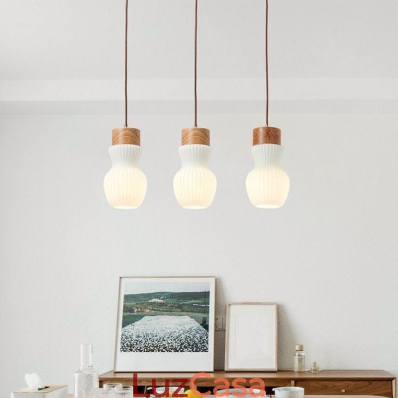 Luminária pendente de vidro japonesa, decoração criativa, luz suspensa