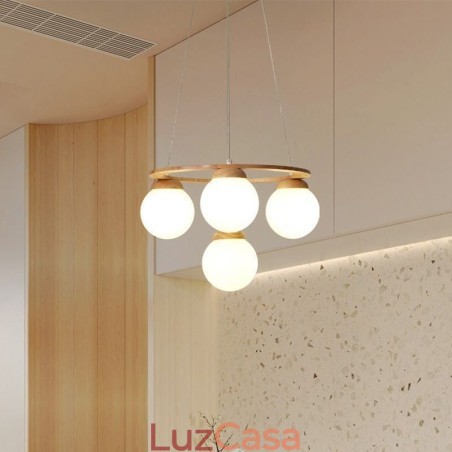 Lustre de madeira japonês Molecule Pendant Light Lustre de madeira japonês Molecule Pendant Light