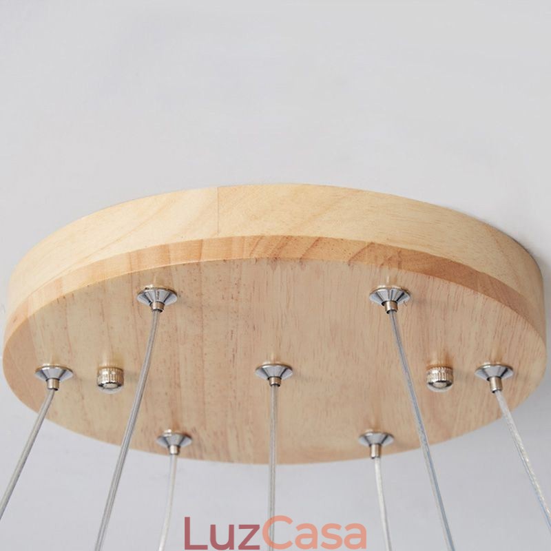 Lustre de madeira japonês Molecule Pendant Light