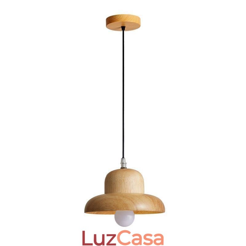Chapéu de luz pendente de madeira japonesa