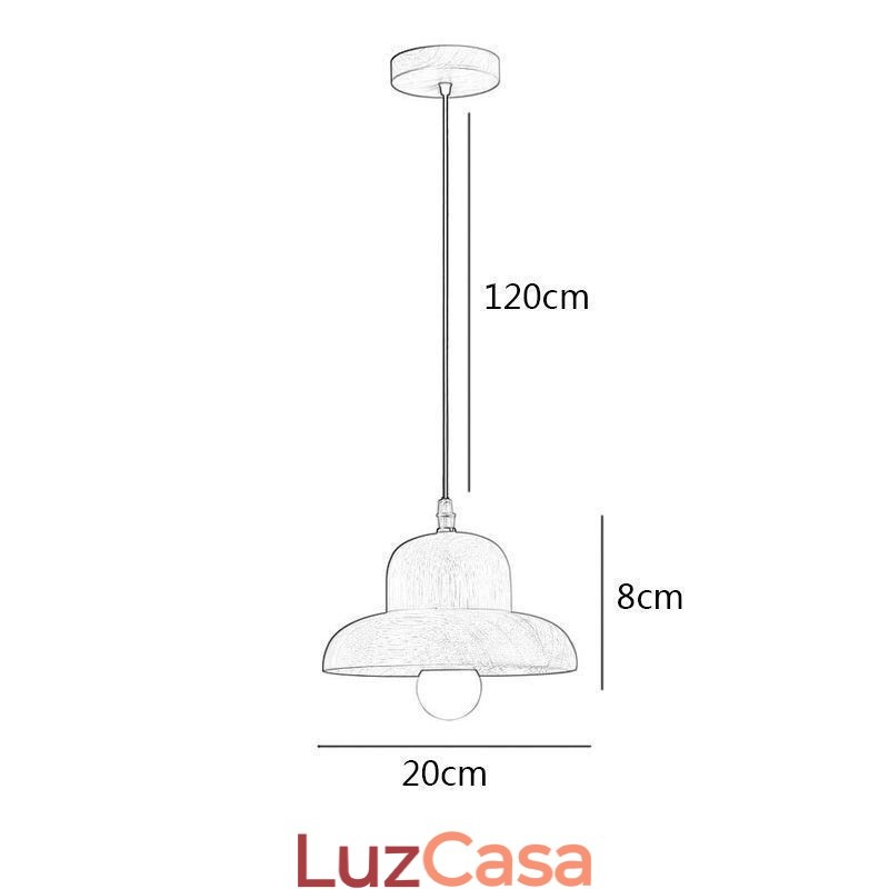 Chapéu de luz pendente de madeira japonesa