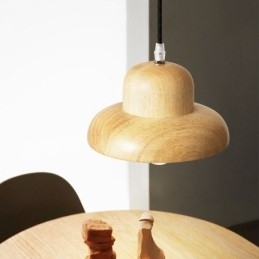 Chapéu de luz pendente de madeira japonesa