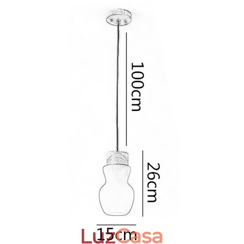 Luminária pendente de madeira japonesa, chaleira de vidro, luminária suspensa