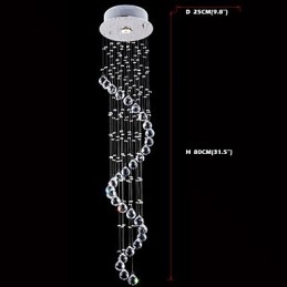 Lustre de cristal pendente, iluminação, 1 luz, canpoy prateado, transparente, k9, cristal, hélice, teto, lâmpadas, h80cm