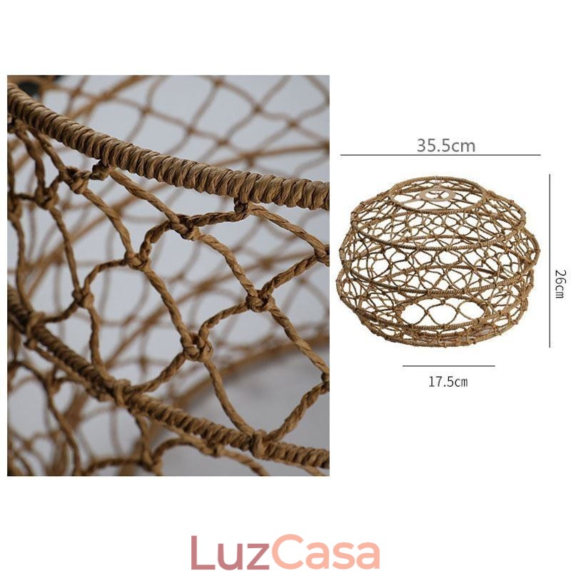 Moderna Pastoral Pendant Light Criativa Rattan Hanging Light Com Abajur Dobrável