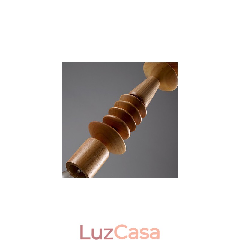 Lustre Mini Estilo Tradicional Clássico Madeira Bambu