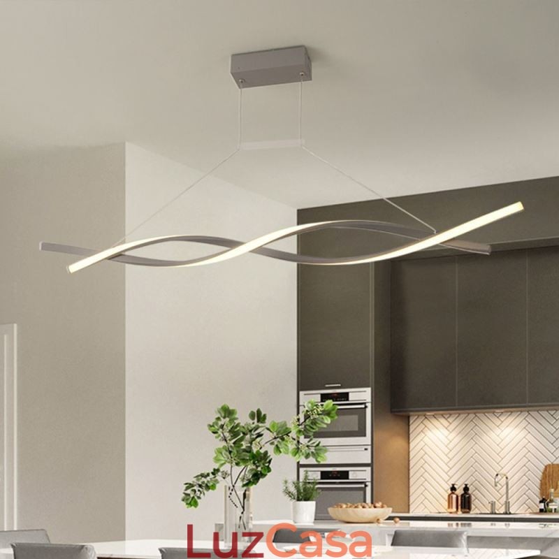 Luminária pendente moderna com design de torção, luminária suspensa para jantar