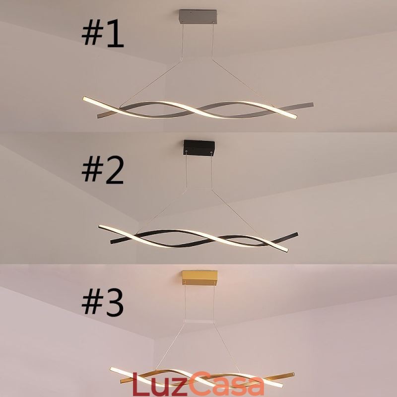 Luminária pendente moderna com design de torção, luminária suspensa para jantar