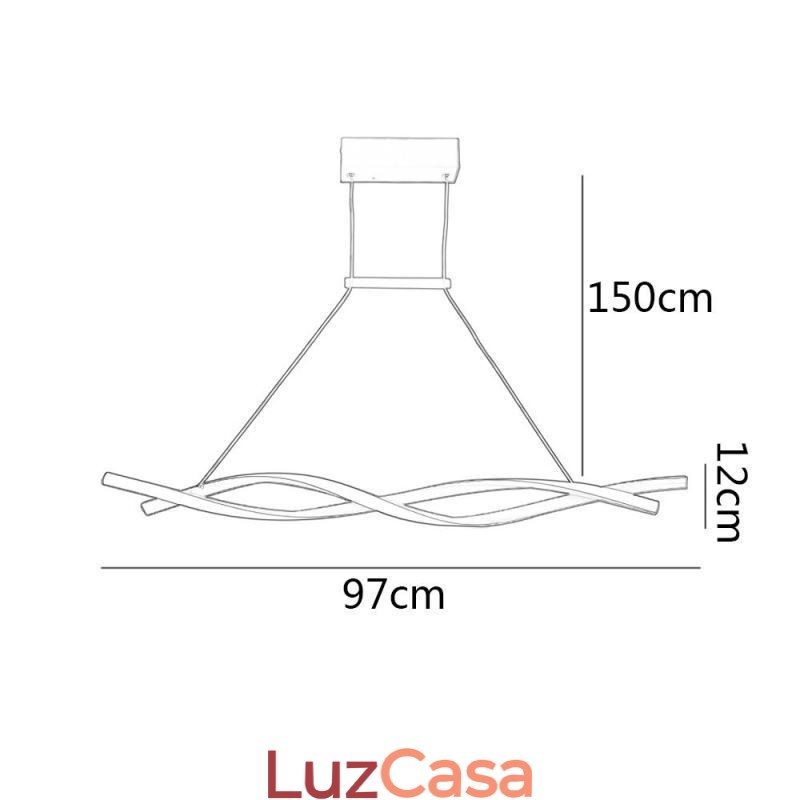 Luminária pendente moderna com design de torção, luminária suspensa para jantar
