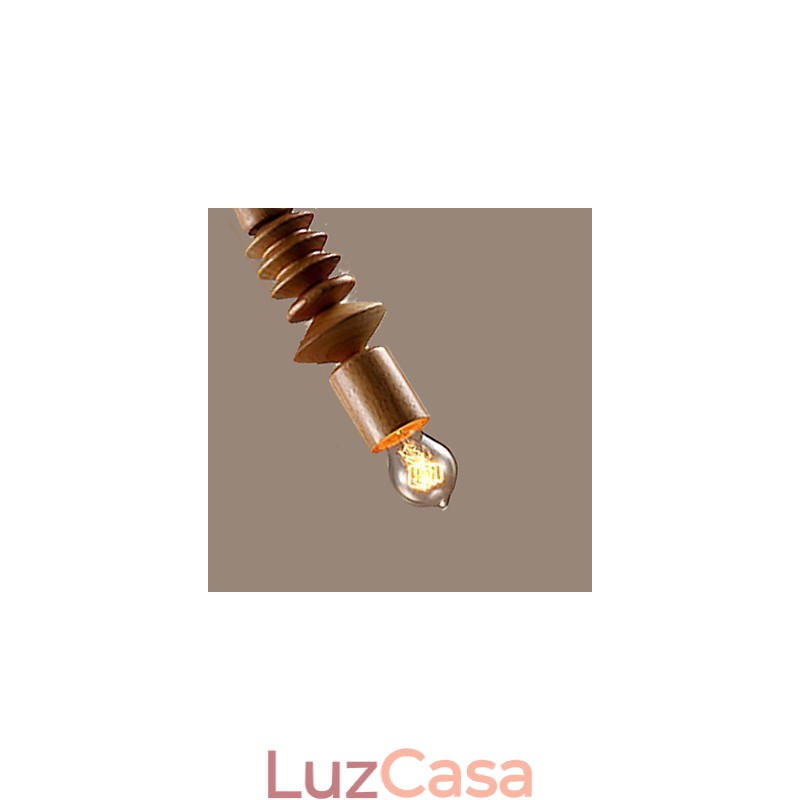 Lustre Mini Estilo Tradicional Clássico Madeira Bambu