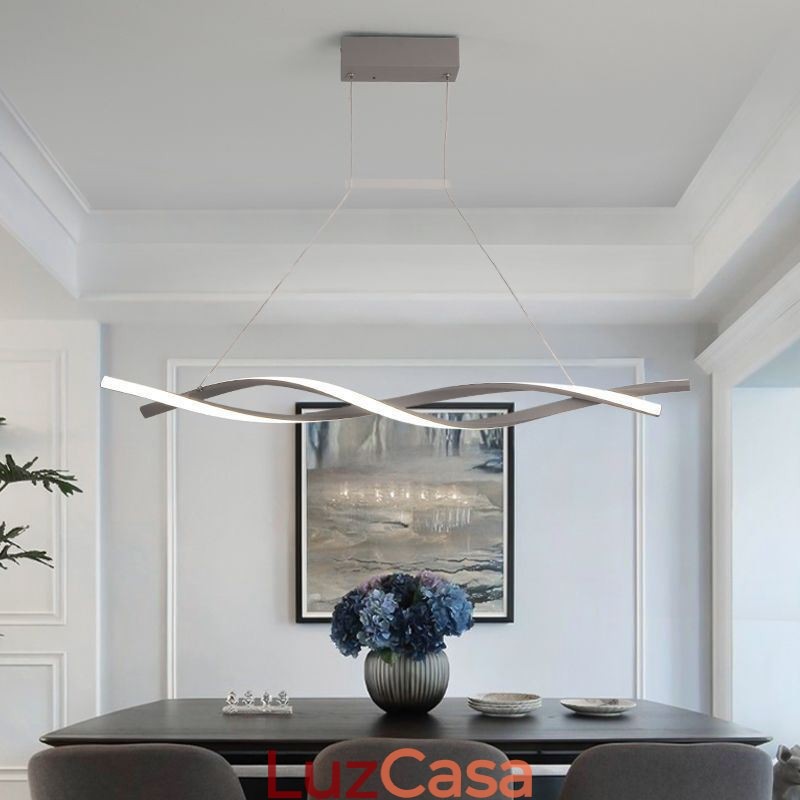 Luminária pendente moderna com design de torção, luminária suspensa para jantar