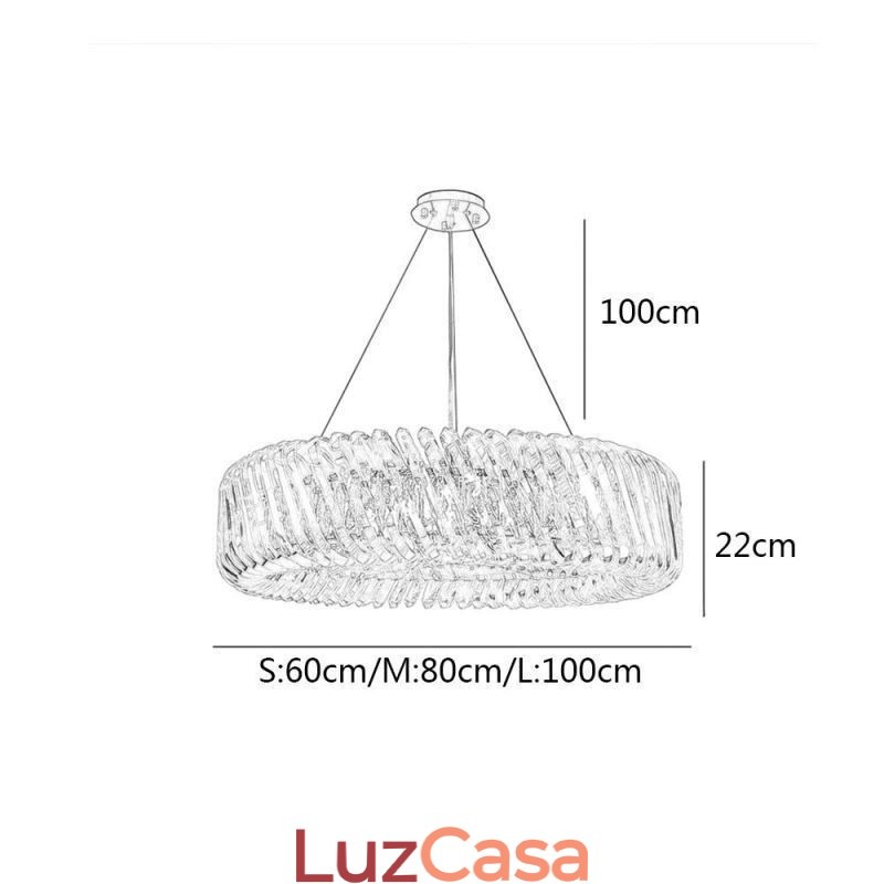 Luminária pendente europeia redonda de vidro para decoração