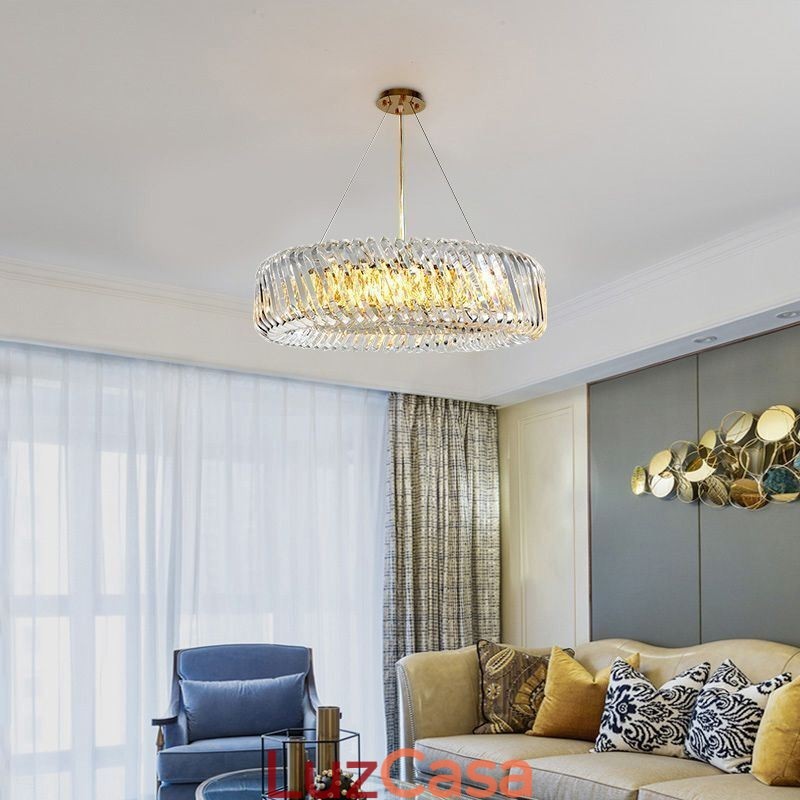 Luminária pendente europeia redonda de vidro para decoração