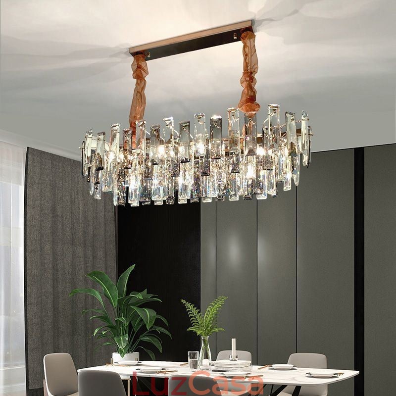 Lustre de vidro europeu, luminárias pendentes ovais