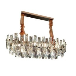 Lustre de vidro europeu, luminárias pendentes ovais