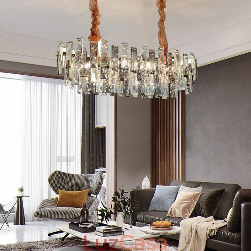Lustre de vidro europeu, luminárias pendentes ovais