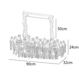Lustre de vidro europeu, luminárias pendentes ovais