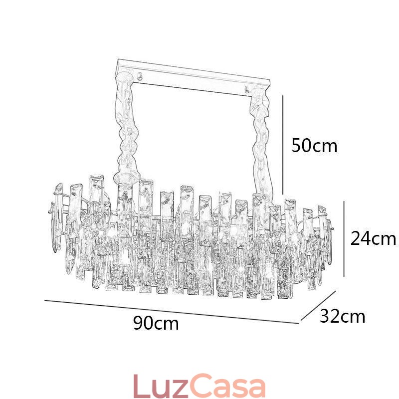 Lustre de vidro europeu, luminárias pendentes ovais