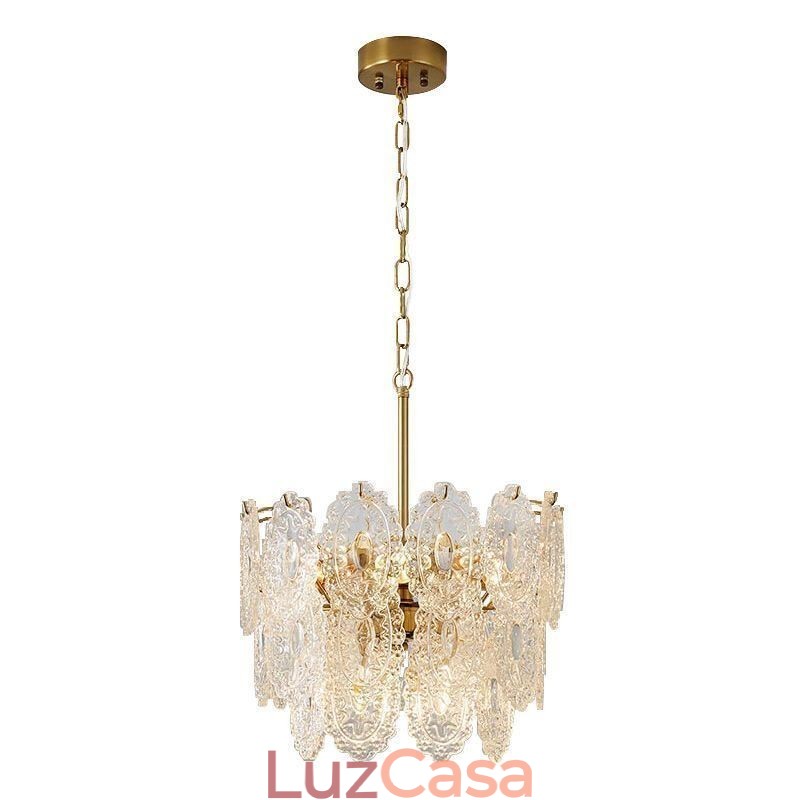 Luminária pendente de vidro moderna decoração bronze dourado lustre