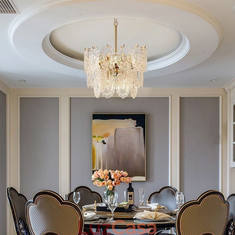 Luminária pendente de vidro moderna decoração bronze dourado lustre