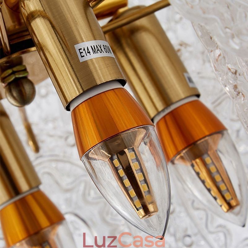 Luminária pendente de vidro moderna decoração bronze dourado lustre