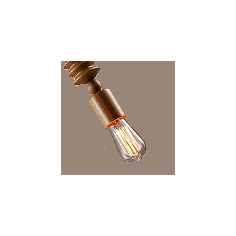 Lustre Mini Estilo Tradicional Clássico Madeira Bambu