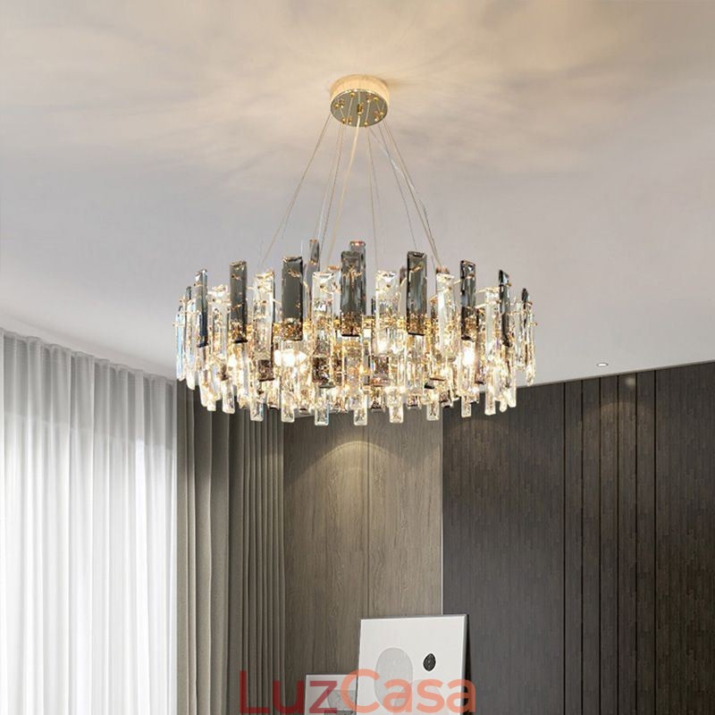 Lustre de vidro de luxo estilo europeu luz pendente