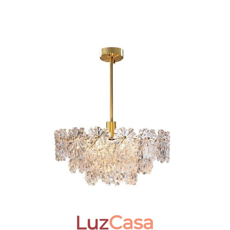 Luminária pendente de luxo decoração para casa lustre de vidro sala de estar