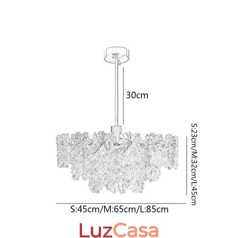 Luminária pendente de luxo decoração para casa lustre de vidro sala de estar