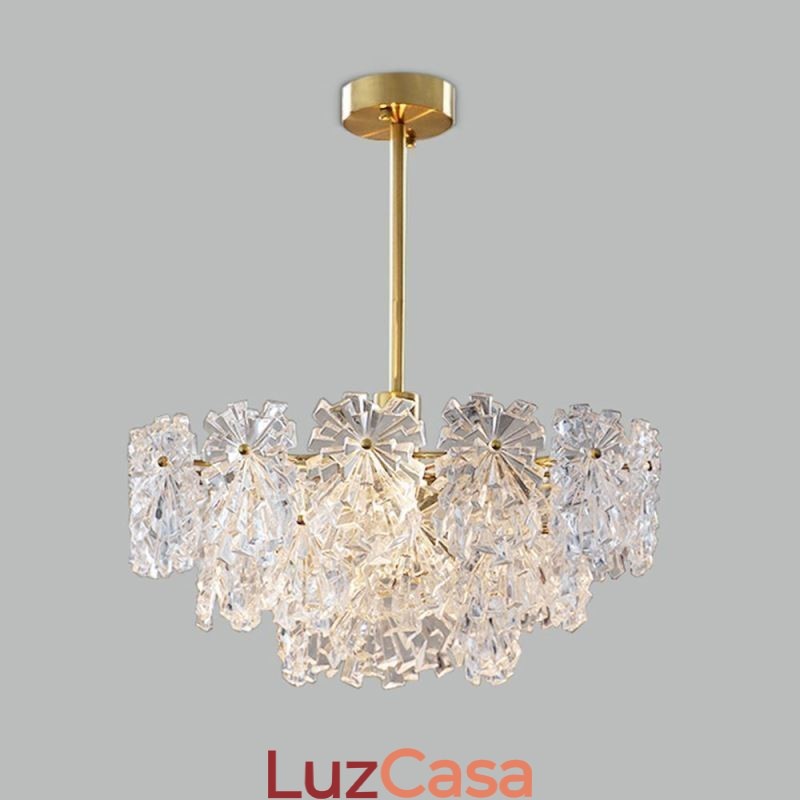 Luminária pendente de luxo decoração para casa lustre de vidro sala de estar