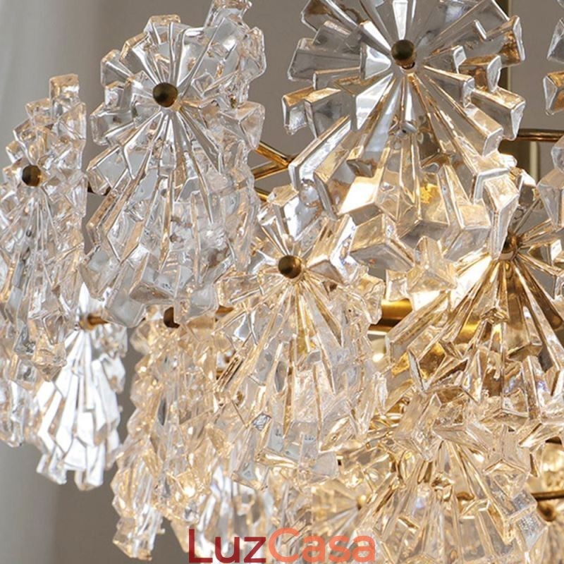 Luminária pendente de luxo decoração para casa lustre de vidro sala de estar