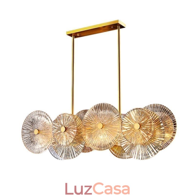Lustre moderno Spark Disc, luminária pendente de vidro com fogos de artifício, decoração para casa, iluminação