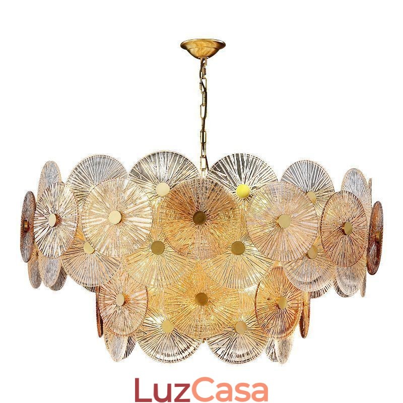 Lustre moderno Spark Disc, luminária pendente de vidro Firework, iluminação para decoração de casa