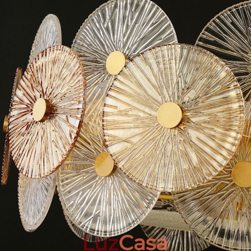 Lustre moderno Spark Disc, luminária pendente de vidro Firework, iluminação para decoração de casa