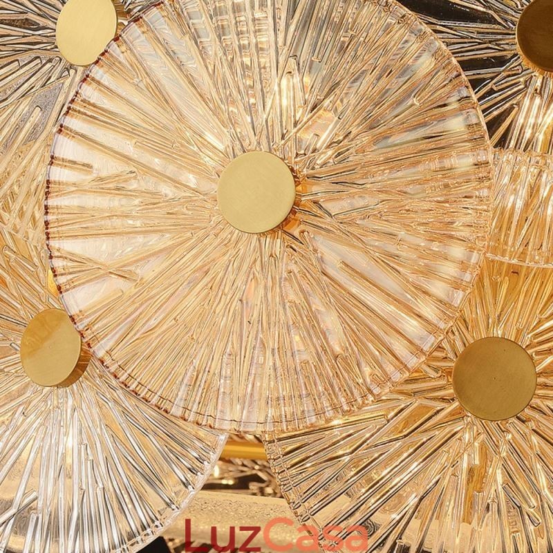 Lustre moderno Spark Disc, luminária pendente de vidro Firework, iluminação para decoração de casa
