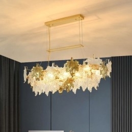 Folha de bordo pingente luz decoração para casa iluminação de vidro