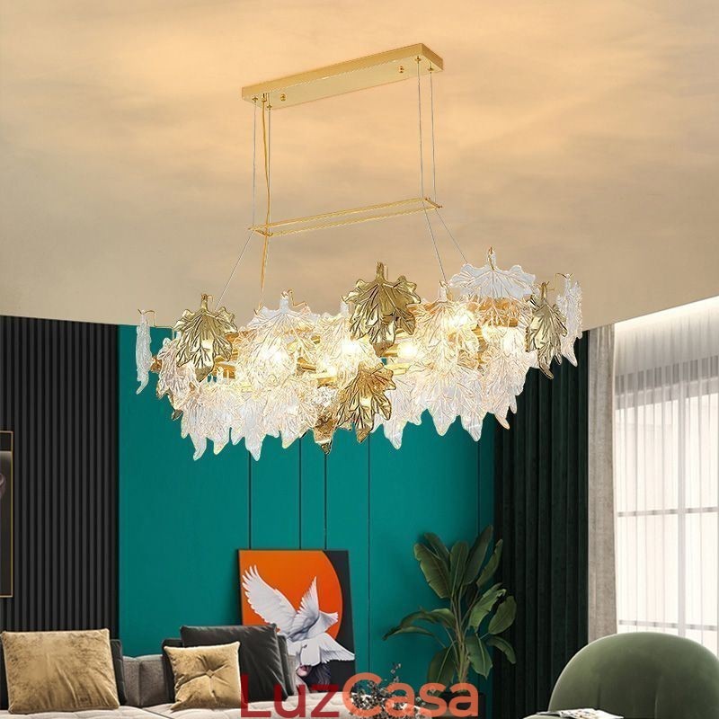 Folha de bordo pingente luz decoração para casa iluminação de vidro