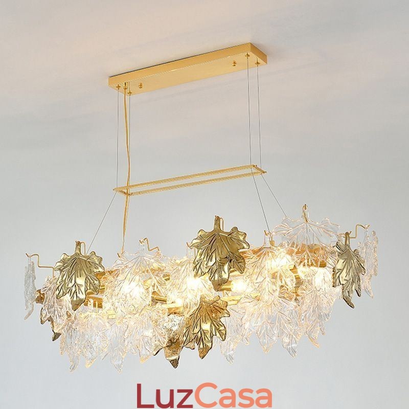 Folha de bordo pingente luz decoração para casa iluminação de vidro