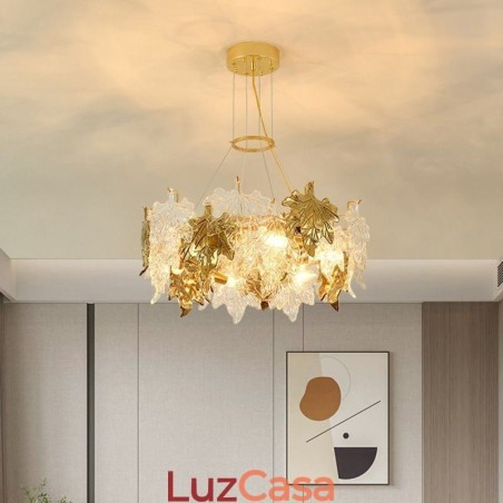 Folha de bordo pingente luz decoração europeia casa lustre de vidro Folha de bordo pingente luz decoração europeia casa lustre de vidro