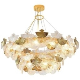 Lustre de vidro europeu pendurado em forma de leque