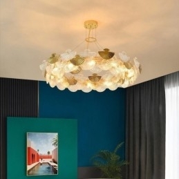 Lustre de vidro europeu pendurado em forma de leque