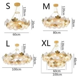 Lustre de vidro europeu pendurado em forma de leque