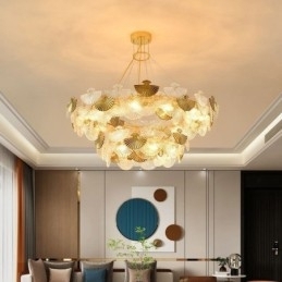 Lustre de vidro europeu pendurado em forma de leque