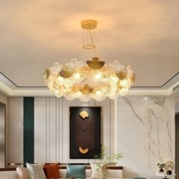 Lustre de vidro europeu pendurado em forma de leque
