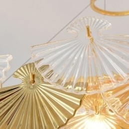 Lustre de vidro europeu pendurado em forma de leque