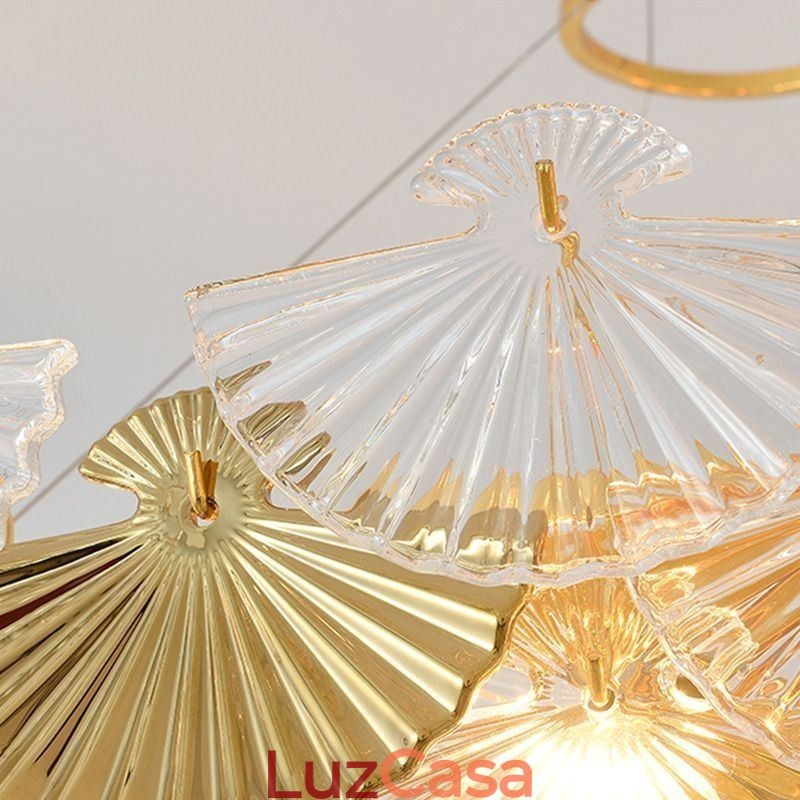 Lustre de vidro europeu pendurado em forma de leque