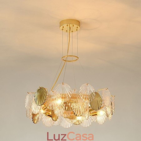 Lustre de vidro concha moderno luzes de jantar Lustre de vidro concha moderno luzes de jantar