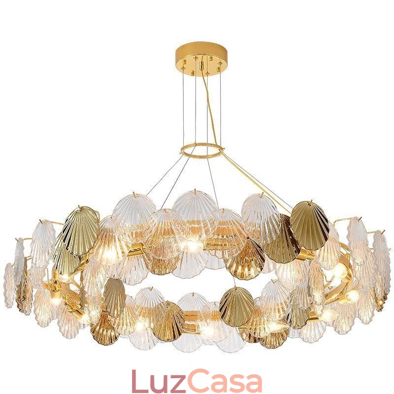 Lustre de vidro concha moderno luzes de jantar