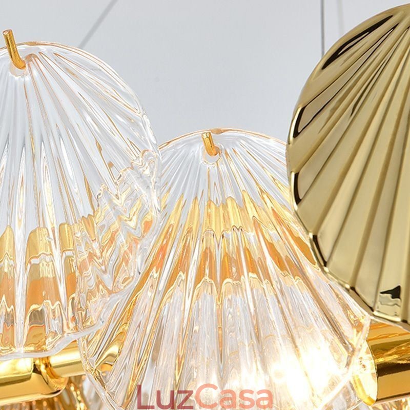Lustre de vidro concha moderno luzes de jantar