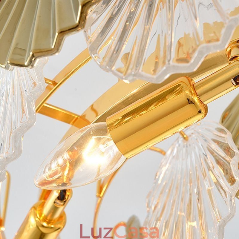 Lustre de vidro concha moderno luzes de jantar